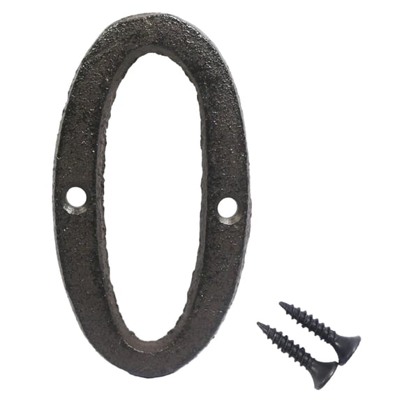 Wrought Iron Metal Number 0 Diy House Address Decor, By Meiiso, Large Inventory!