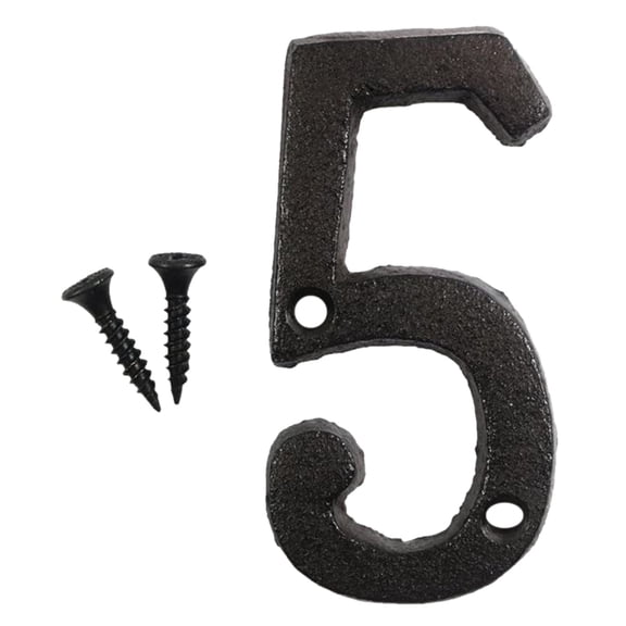 Wrought Iron Metal Number 5 Diy House Address Decor, By Meiiso, Large Inventory!