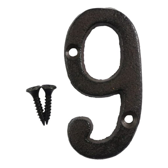 Wrought Iron Numbers Rustic Cast Iron Metal House Number Signs DIY Address Digits Vintage Farmhouse Decorative Wall Plaques For Home Garden Mailbox Garage Bar 2.95x1.57in