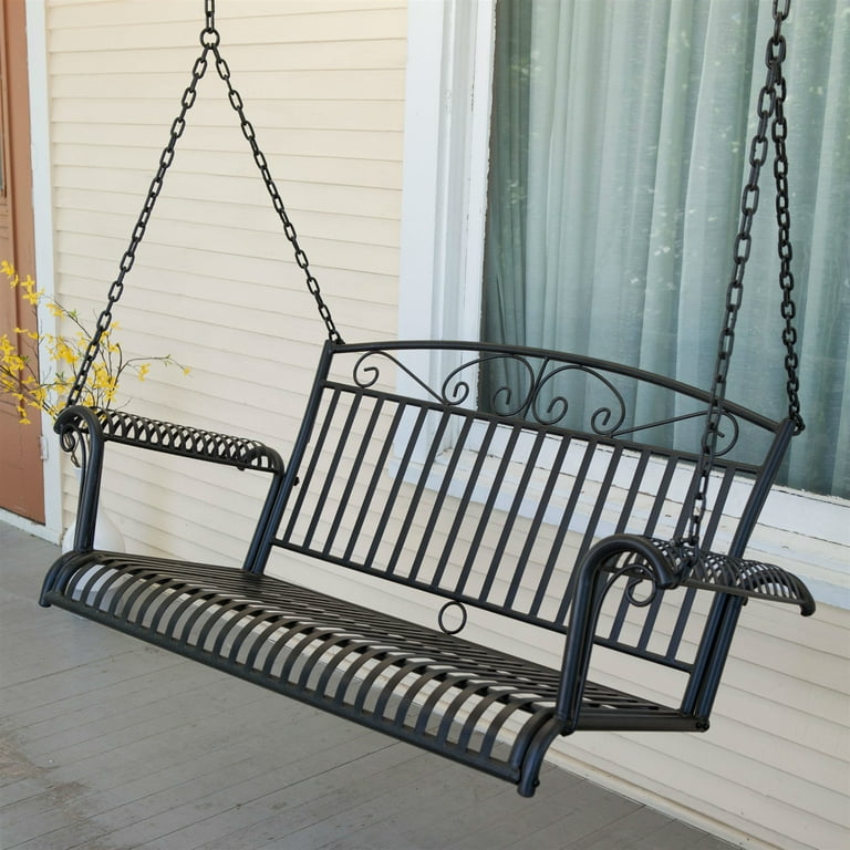Wrought iron patio swing deals