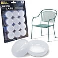thumbnail image 1 of Wrought Iron Patio Furniture Feet Caps (24 Pack, White) - 1.5" Round Plastic Outdoor Chair Leg Caps, 1 of 7