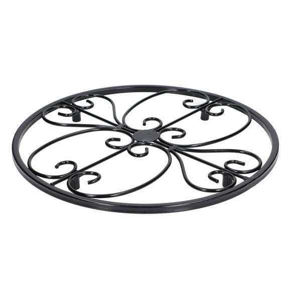 Wrought Iron Plant Stand Flower Stand Elegant Style Unique Standable Design Durable Stable Easy Movable Plant Shelf for Garden Home