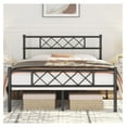 thumbnail image 1 of Wrought Iron Queen Bed Frame with Headboard & Footboard, Sturdy Metal Platform, No Box Spring Needed, Under Bed Storage Space, Easy Assembly, 1 of 3