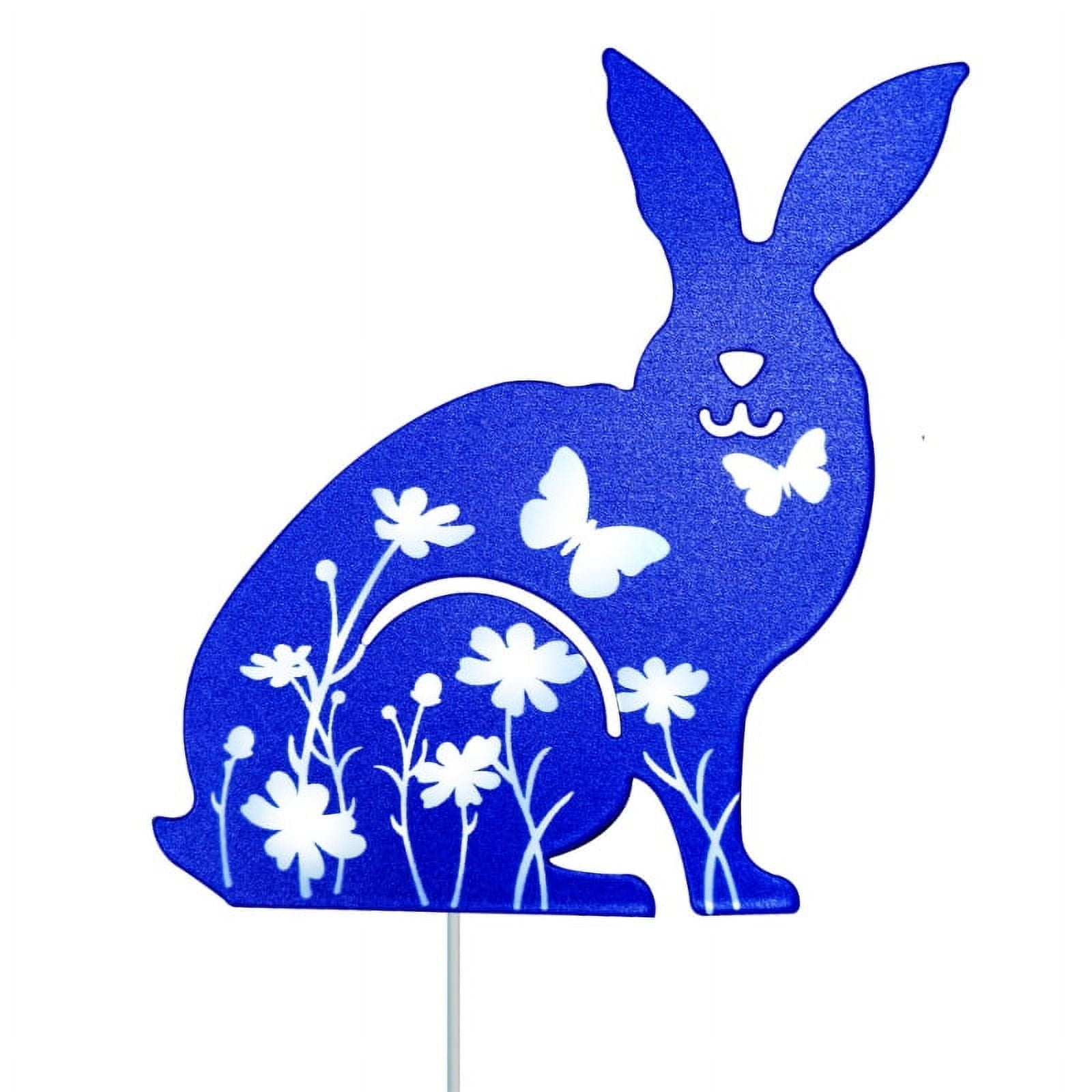 Wrought Iron Rabbit Garden Stake Decorative Sign Ornament Art Crafts ...