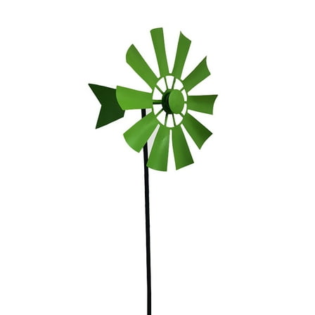 Wrought Iron Rotating Windmill Metal Wind Spinner Landscape Ornament for Outdoor Courtyard Yard Lawn Pinwheel Decor