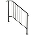 thumbnail image 1 of Wrought Iron Stair Handrail Stair Rail Railing Fit 3-4 Steps Handrail for Stairs, 1 of 8