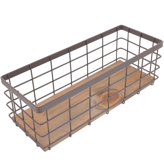 RENACLIPY Brown Iron Storage Basket Wall-Mounted Wire Rack for Pet Use