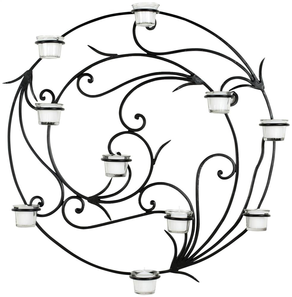 Safavieh Lighting Circular Candle Holder Wall Sconce 23.6" x 3.9" x