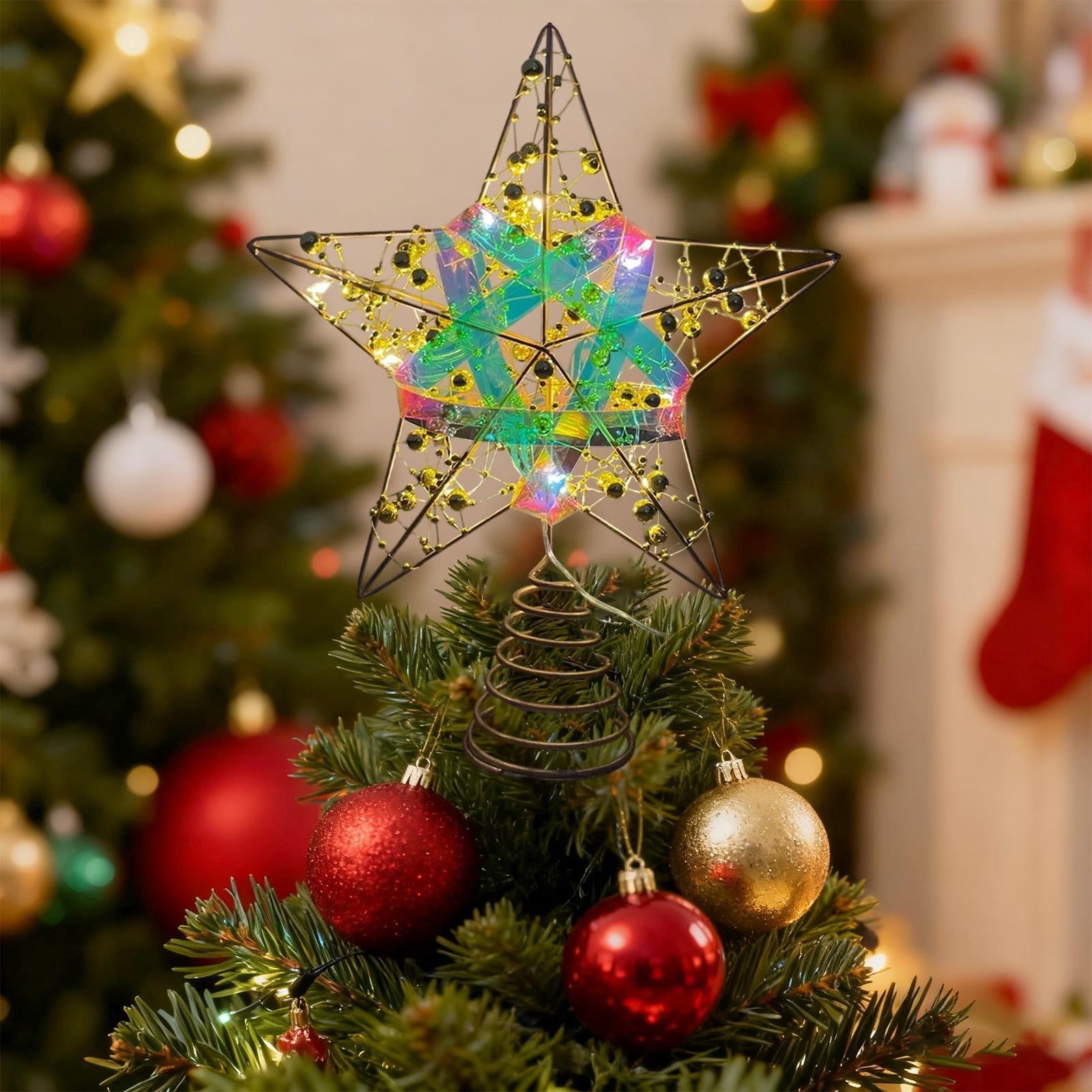Wrought Iron Tree Topper under $5! Cagogo Small Christmas Tree Topper ...