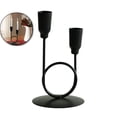 thumbnail image 1 of Wrought Iron U-Shaped Double-Headed Candlestick Holder for Dining Table – Black, 6.1x3.54x1.97in, 1 of 7