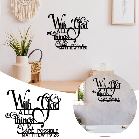 Wrought Iron Wall Decor Non Slip, QQZ Rust Proof Industrial Style Home Decorations, Hand Welded English Lettering Crafts for Living Room Bedroom Door Hangings
