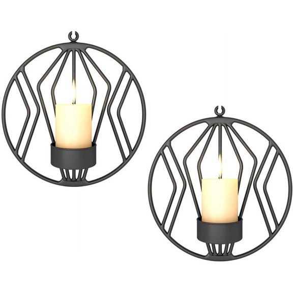 Wrought Iron Wall Decor Stereometric Candlestick Lighting Decoration for Living Room/Dining Room/Bar