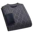 thumbnail image 1 of Wrtxtat Cable Knit Sweaters for Men Autumn Casual Cable Knit Thermal Top Midweight Solid Color Long Sleeves Pullover Big and Tall Gray XXXL, 1 of 3