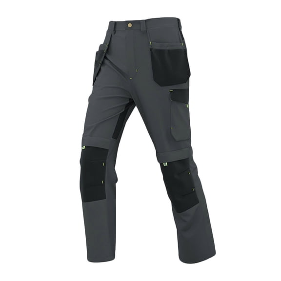 Wrtxtat Construction Work Utility Pants for Men Multi-pocket Ripstop Stretch Mechanic Workshop Trousers Straight Leg Workwear Pants Gray XL