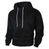 Wrtxtat Fleece Lined Hoodie for Men Fall Winter Thermal Sweatshirts with Kangaroo Pockets Drawstrings Long Sleeves Solid Color Top Black XL