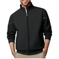 thumbnail image 1 of Wrtxtat Full Zip Jacket for Men Stand Collar Atheltic Running Top Autumn Windproof Long Sleeves Solid Color Outerwear with Pockets Big and Tall Fit Black L, 1 of 8