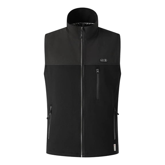 Wrtxtat Heated Vest for Men Zip-Up Mock Neck Vest with Pockets One Control 17 Heating Zones Warm Vest for Winter Sports Hunting Hiking Big and Tall Black XL