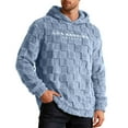 thumbnail image 1 of Wrtxtat Hoodies for Men Graphic Relaxed Fit Fuzzy Sherpa Embroidery Pullover Hoodie Warm Midweight Winter Fleece Sweatshirt Light Blue XXL, 1 of 8