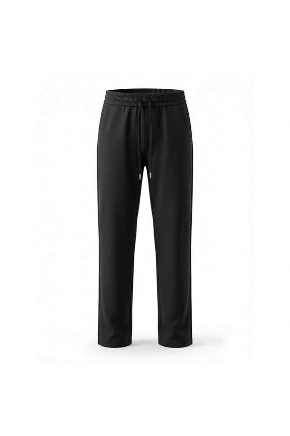 Lightweight Sweatpants for Men Stretch Active Quick Dry UV Protection Drawstring Pants with Pockets Soft Cooling Wide Leg Trousers Black XXL