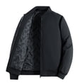 thumbnail image 1 of Wrtxtat Men's Bomber Jackets Winter Heavyweight Warm Cotton Lined Jackets with Pockets Full Zip Mock Neck Windproof Outerwear Black XXXXL, 1 of 8