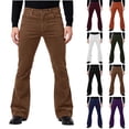 thumbnail image 1 of Wrtxtat Men's Corduroy Pants Midweight Flare Pants with Pockets Casual Midweight Fall Spring Retro Vintage Style Trousers Coffee XXXL, 1 of 7