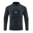 thumbnail image 1 of Wrtxtat Men's Cycling Bike Jersey Slim Fit Quarter Zip Solid Color Pullover Outdoor Trainning Moisture-Wicking Long Sleeve Tee Shirt Gray XXXL, 1 of 2