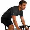 Wrtxtat Men's Cycling Jerseys Stretchy Short Sleeve Bike Shirt Road Bicycle Tops Shirt Quarter Zip Lightweight Pro Race Fit Tee Shirts Black M