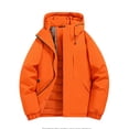 thumbnail image 1 of Wrtxtat Men's Full Zip Drawstrings Jackets Winter Warm Heavyweight Windbreaker with Pockets Solid Color Softshell Waterproof Outerwear Orange S, 1 of 2