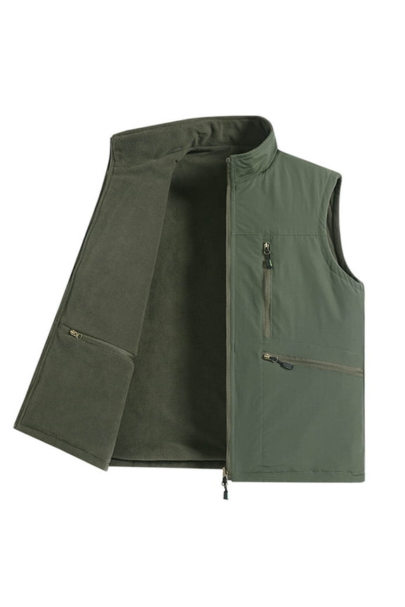 Men's Full Zip Jacket Turtleneck Windproof Outerwear with Pockets Full Zip Button Tab Collar Shacket Fall Winter Warm Heavyweight Tops Gray XXL