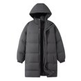 thumbnail image 1 of Wrtxtat Men's Hooded Long Puffer Coat Winter Parka Jacket with Pockets Full Zip Windproof Heavyweight Puffy Warm Outerwear Dark Gray XXXL, 1 of 9