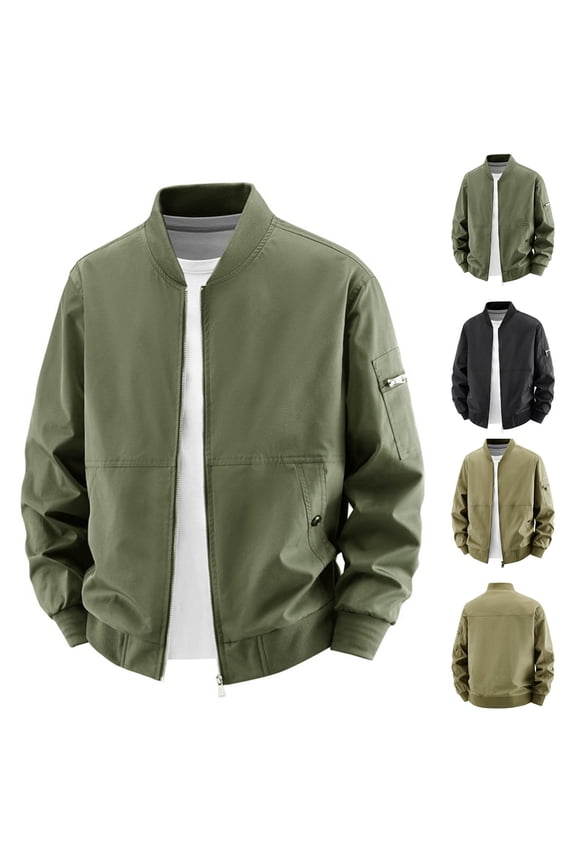 Men's Lightweight Jackets Casual Full Zip Windbreakers Coats Track Jackets Spring Fall Golf Baseball Bomber Coats Big and Tall Black XXL