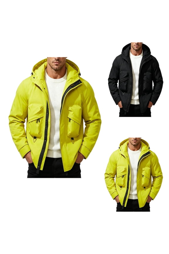 Men's Mountain Waterproof Ski Jackets Winter Hooded Windbreaker Coats Thick Warm Climbing Snowboarding Heavyweight Jackets with Pockets Black M
