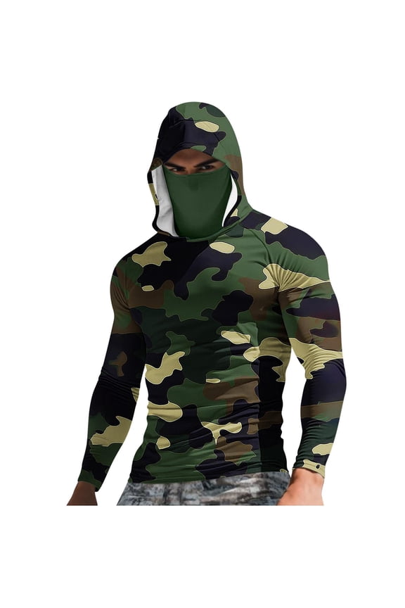 Men's Muscle Hoodies Lightweight Long Sleeve Summer Sun Protection Active Workout Hiking Climbing Pullover Comfy Soft Silky Tshirts Big and Tall Green#01 S