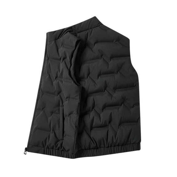 Wrtxtat Men's Puffer Vest Quilted Zip-Up Mock Neck Windproof Outerwer with Pockets Fashion Outerdoor Hiking Climbing Vests Big and Tall Black M