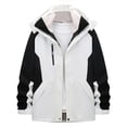thumbnail image 1 of Wrtxtat Men's Snow Jacket 3 in 1 Outdoor Hooded Insulated Windbreaker Heavyweight Full Zip Waterproof Outerwear with Pockets Winter Windproof Coats White M, 1 of 3