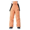 thumbnail image 1 of Wrtxtat Men's Snow Ski Pants Zipper Multi-pocket High Raise Windproof Waterproof Pants Winter Warm Snowboard Pants Orange S, 1 of 7