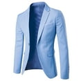 thumbnail image 1 of Wrtxtat Men's Suit Blazer Jacket Slim Fit Casual One Button Lightweight Sport Coats Formal Dress Daily Business Suit Jacket Light Blue XXL, 1 of 4