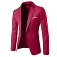 thumbnail image 1 of Wrtxtat Men's Suit Blazer Jacket Slim Fit Casual One Button Lightweight Sport Coats Formal Dress Daily Business Suit Jacket Wine L, 1 of 4