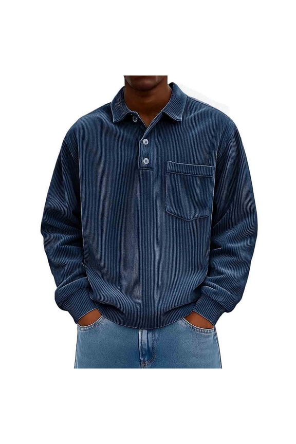 Men's Sweater Slim Fit Striped Knit Henley Sweater Autumn Midweight Fashion Stretchable Long Sleeve Cable Knit Pullover Dark Gray L