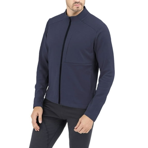 Wrtxtat Men's Track Jacket Fashion Autumn Slim Fit Zip-Up Outerwear with Pockets Warm Midwieght Outdoor Hiking Running Trainning Coats Navy XXL