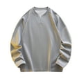 thumbnail image 1 of Wrtxtat Men's V-Neck Sweatshirt Autumn Midweight Solid Color Long Sleeve Pullover Relaxed Fit Casual Loungewear Top Big and Tall Gray M, 1 of 9