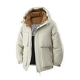 thumbnail image 1 of Wrtxtat Men's Winter Coats Warm Heavyweight Full Zip Hooded Outerwear with Multiple Pockets Casual Fashion Solid Color Puffer Jackets White XXXL, 1 of 9