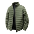 thumbnail image 1 of Wrtxtat Men's Winter Jacket Warm Heavyweight Outerwear Solid Color Puffer Jackets Full Zip Mock Neck Windproof Coats Green XL, 1 of 5