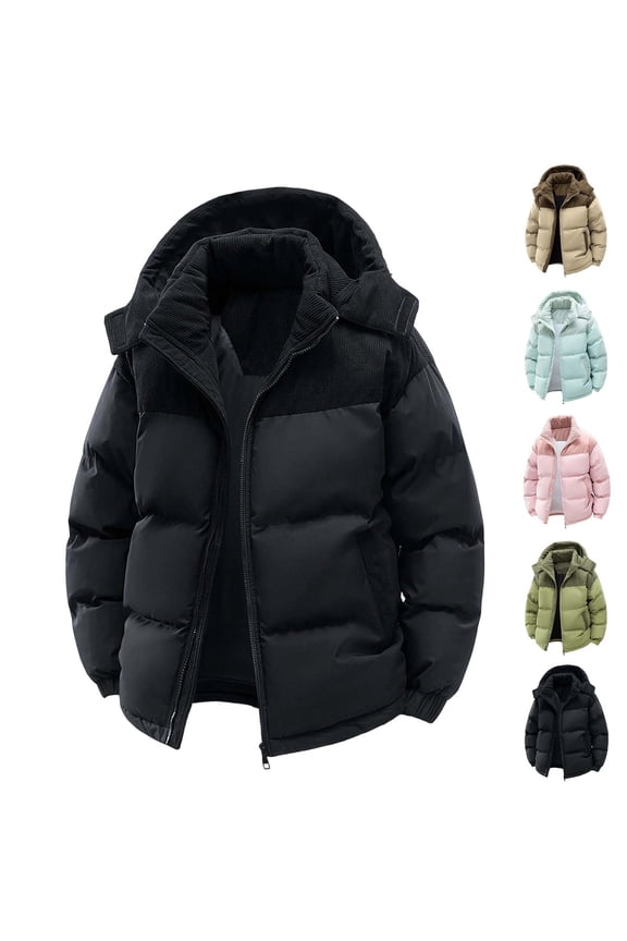 Wrtxtat Men's Winter Puffer Jackets Bomber Coats with Hood Heavyweight Warm Thermal Zip-Up Outerwear Jackets Green XS