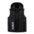 thumbnail image 1 of Wrtxtat Men's Winter Puffer Vest Outdoor Venture Snow Vest with Pockets Sleeveless Warm Zip-Up Midweight Drawstrings Hooded Outerwear Big and Tall Orange XXL, 1 of 8