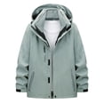 thumbnail image 1 of Wrtxtat Men's Winter Ski Jacket Zip-Up 3 in 1 Warm Heavyweight Hooded Windbreaker with Pockets Detachable Lined Water Resistant Coats Mint Green M, 1 of 3