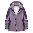 thumbnail image 1 of Wrtxtat Men's Winter Ski Jacket Zip-Up 3 in 1 Warm Heavyweight Hooded Windbreaker with Pockets Detachable Lined Water Resistant Coats Purple S, 1 of 3