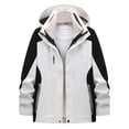 thumbnail image 1 of Wrtxtat Men's Winter Ski Jacket Zip-Up 3 in 1 Warm Heavyweight Hooded Windbreaker with Pockets Detachable Lined Water Resistant Coats White XXL, 1 of 3