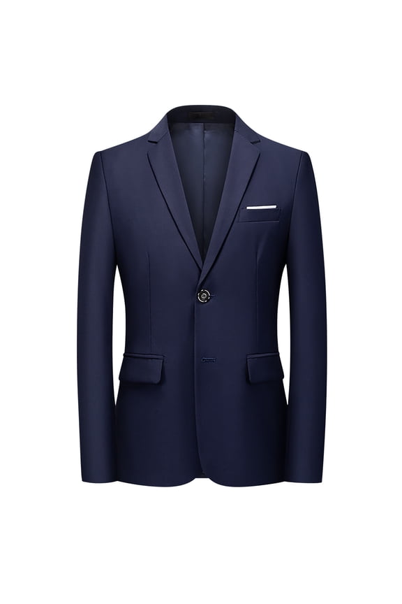 Mens Suit Jackets Casual Two Button Slim Fit Blazers Suit Separates Coat Sport Coats with Pockets for Wedding Prom Party Dark Blue XL