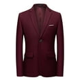 thumbnail image 1 of Wrtxtat Mens Suit Jackets Casual Two Button Slim Fit Blazers Suit Separates Coat Sport Coats with Pockets for Wedding Prom Party Wine XXL, 1 of 7